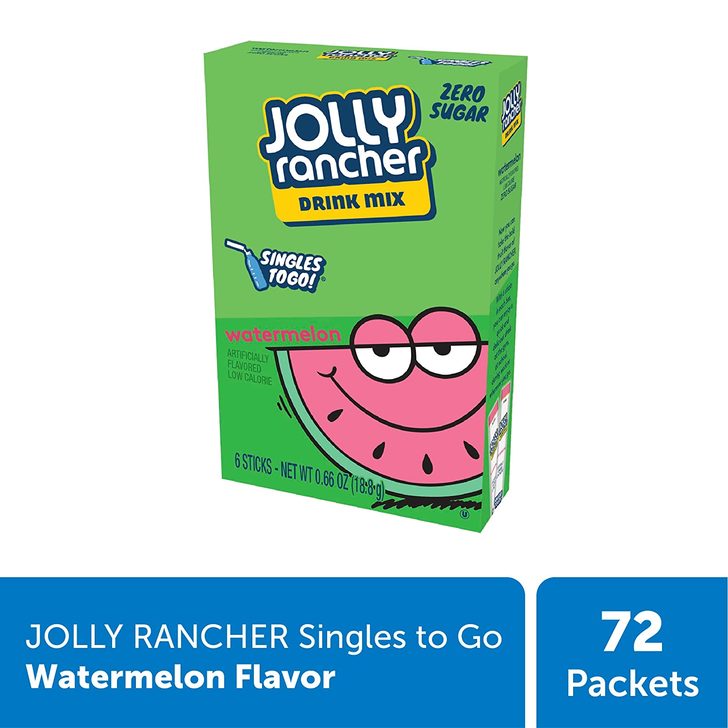 Jolly Rancher Singles To Go Powdered Drink Mix, Green Apple, 72 Total Servings, Sugar-Free Drink Powder, Just Add Water, 0.62 Ounce (Pack of 12) - Image 2
